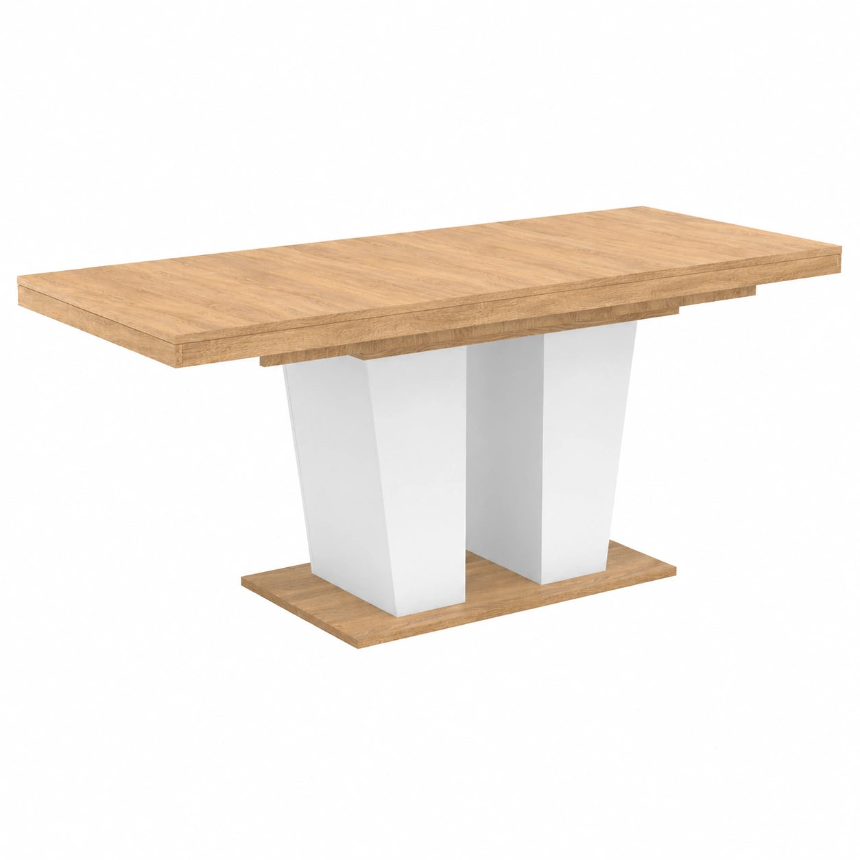 table-a-manger-extensible-rectangulaire-610-personnes-bois-et-blanc-160200-cm-ikjcl10378vq