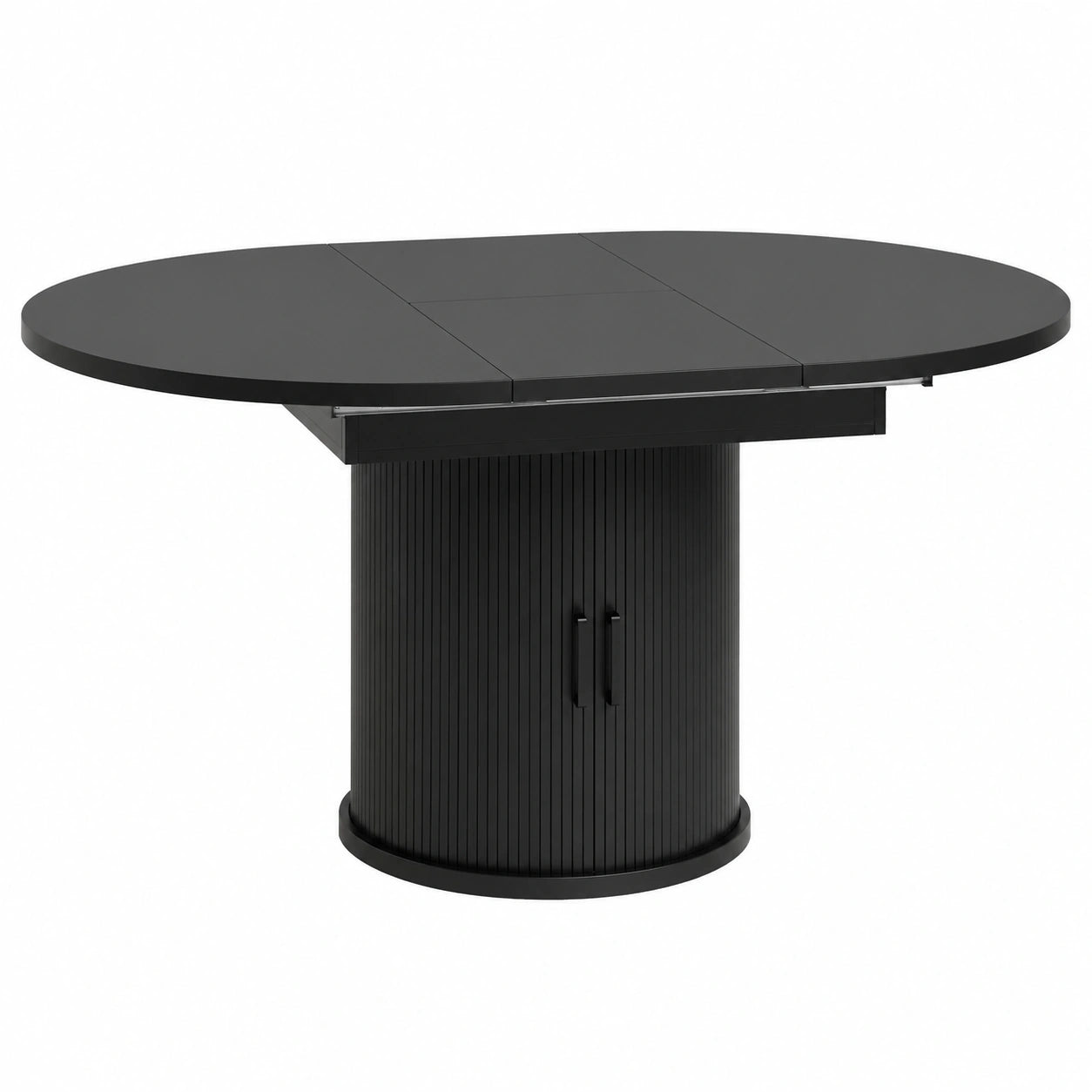 table-a-manger-extensible-ronde-a-ovale-avec-base-cylindrique-118158-cm-noir-uipeo10396bb